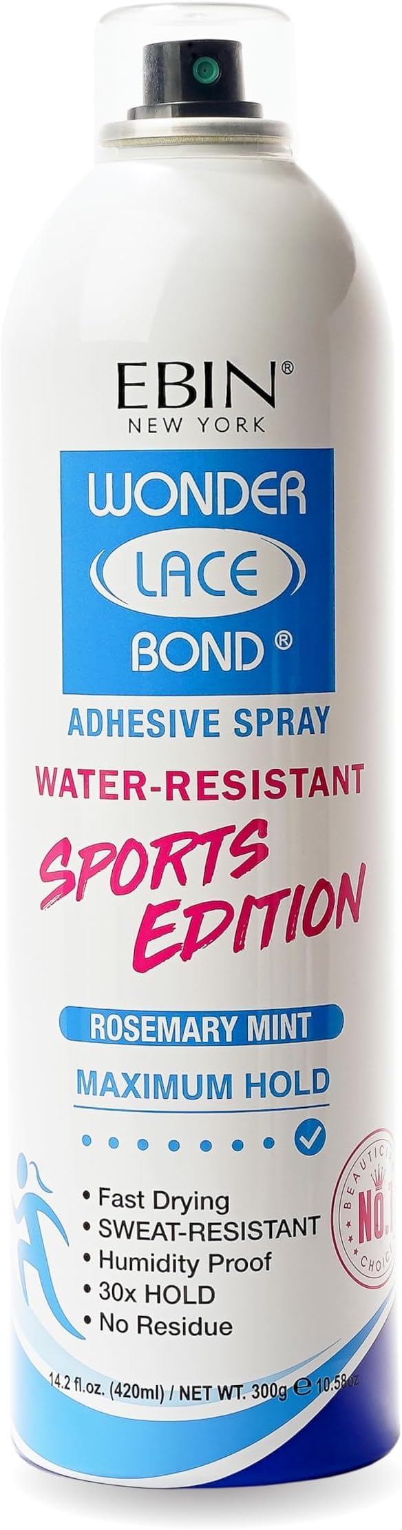Wonder Lace Bond Wig Adhesive Spray Sports Edition 420 ml – Maximum Hold, Rosemary Mint, Water & Sweat Resistant, Fast Drying, No Residue