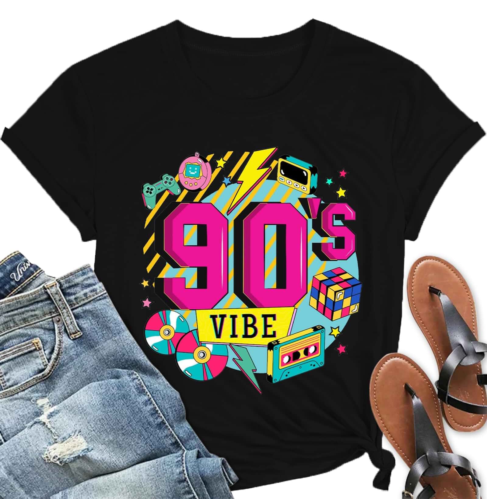 I Love The 80's Shirts for Women Vintage 80s Music Tee 80s Theme Party Short Sleeve Tops