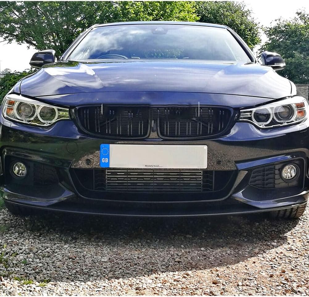 MCARCAR KIT Gloss Black Front Bumper Splitter for BMW 4 Series F32 F33 F36 2014-2019 M Sport 2Door 4Door 420i 428i 435i 440i M-tech Fiberglass Upper Winglets Vents Cover Cupwings Flaps Factory Outlet
