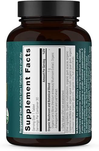 Miniatura 9 de Ancient Nutrition, suplemento orgánico de hongo melena de león con Ashwagandha de Ancient Nutrition, la melena de león orgánica apoya la energía y