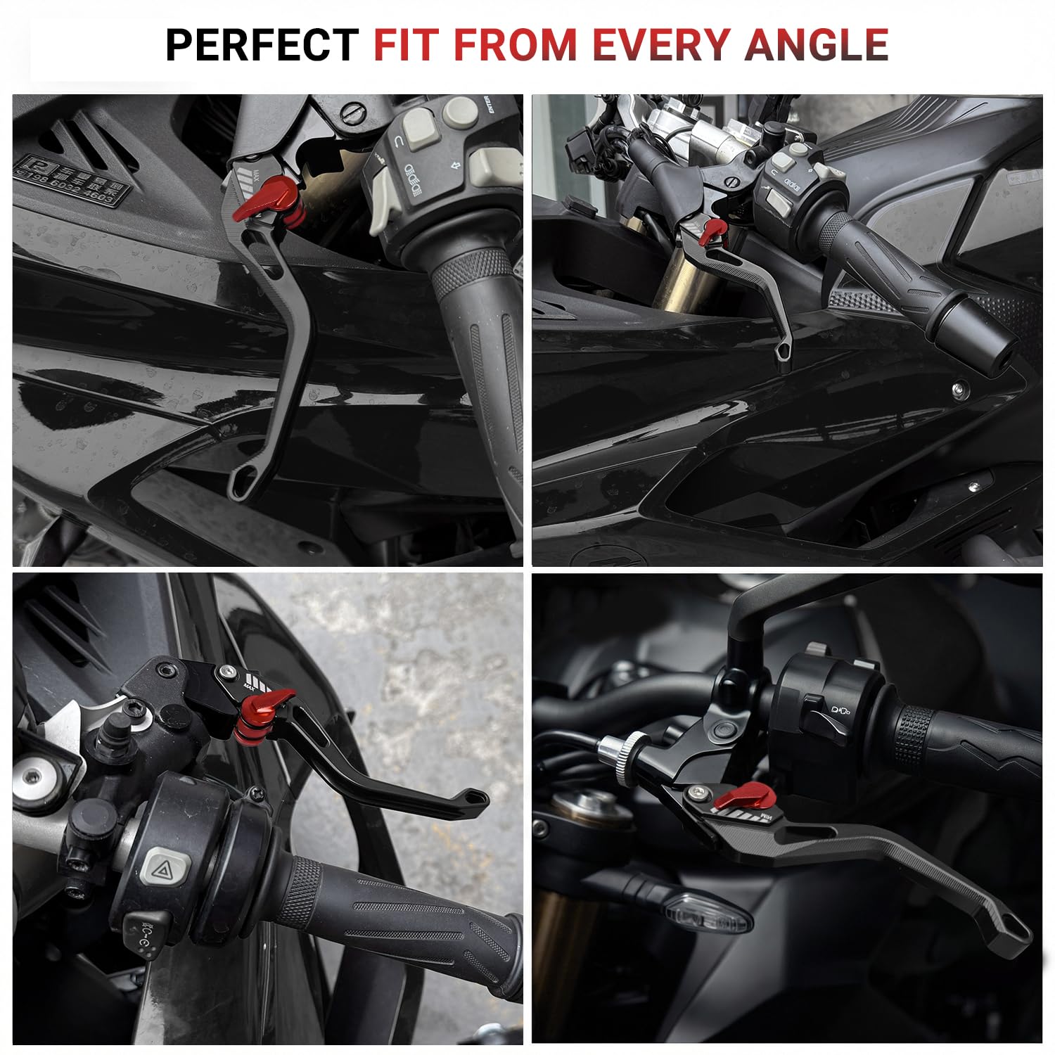 MFGZD CNC Réglable Moto Levier D'embrayage De Frein Court Pour ZX-6R ZX636 2019-2024 / Ninja1000 Z1000SX 2017-2019 / Z900RS 2017-2024 / Z1000 2017-2020 (Noir)