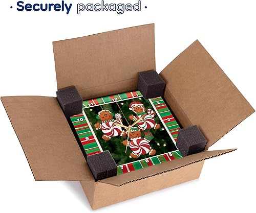 Miniatura 6 de 3dRose DPP_14915_1 Reloj de pared, adornos de pan de jengibre de menta, 10 x 10 pulgadas