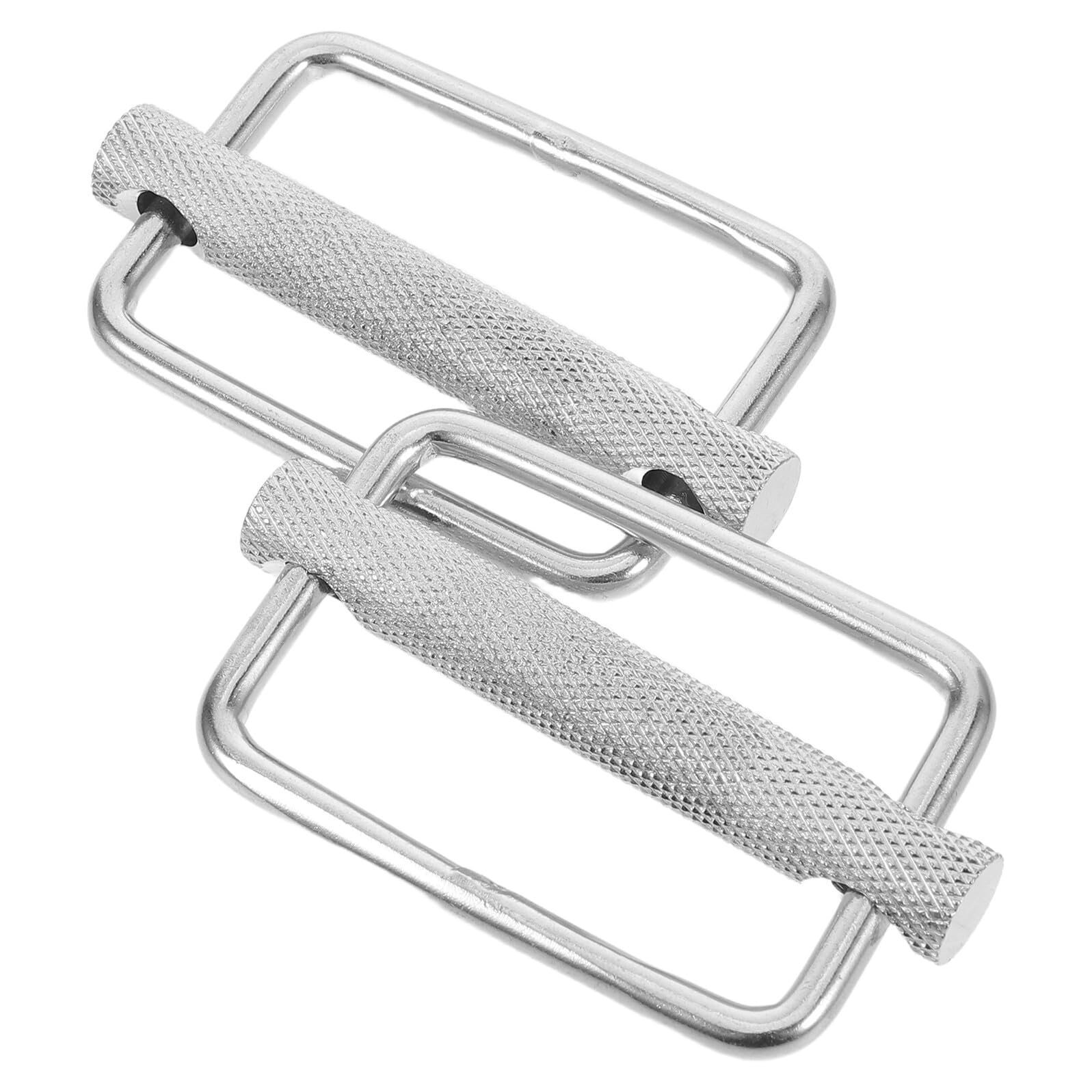 Hebillas de cinturón de acero inoxidable moleteadas en pack de 2 piezas rectangulares 8