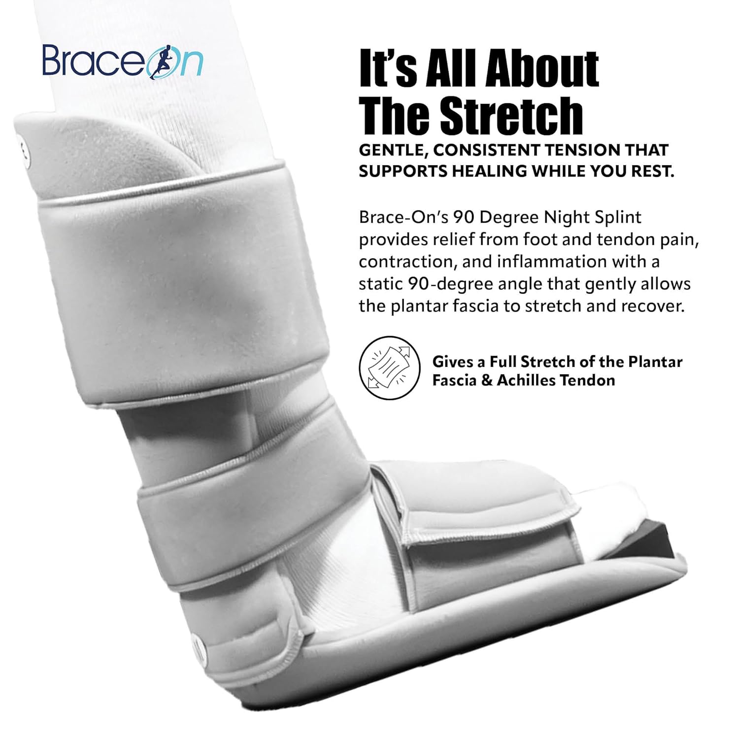 Brace On 90 Degree Night Splint, Brace for Plantar Fasciitis, For Women & Men: Small is for Mens Shoe size (Youth 3.5 to 5.5) or Womens Shoe Size 5-7 - Image 4