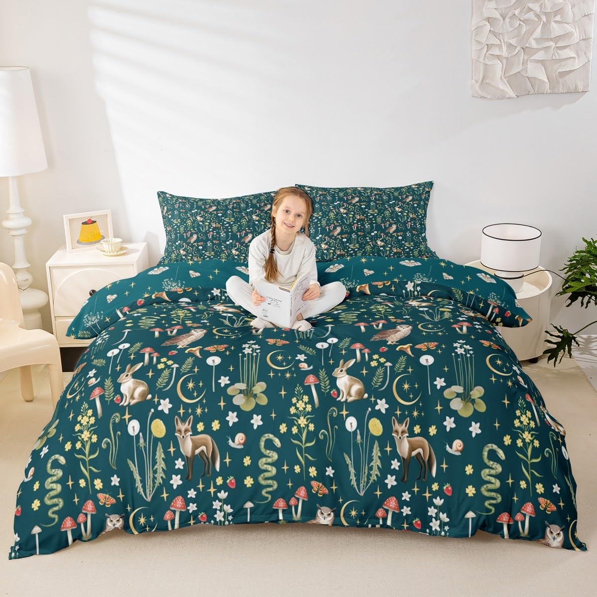 Homewish Green Double Duvet Cover Set Microfiber Reversible - Image 4