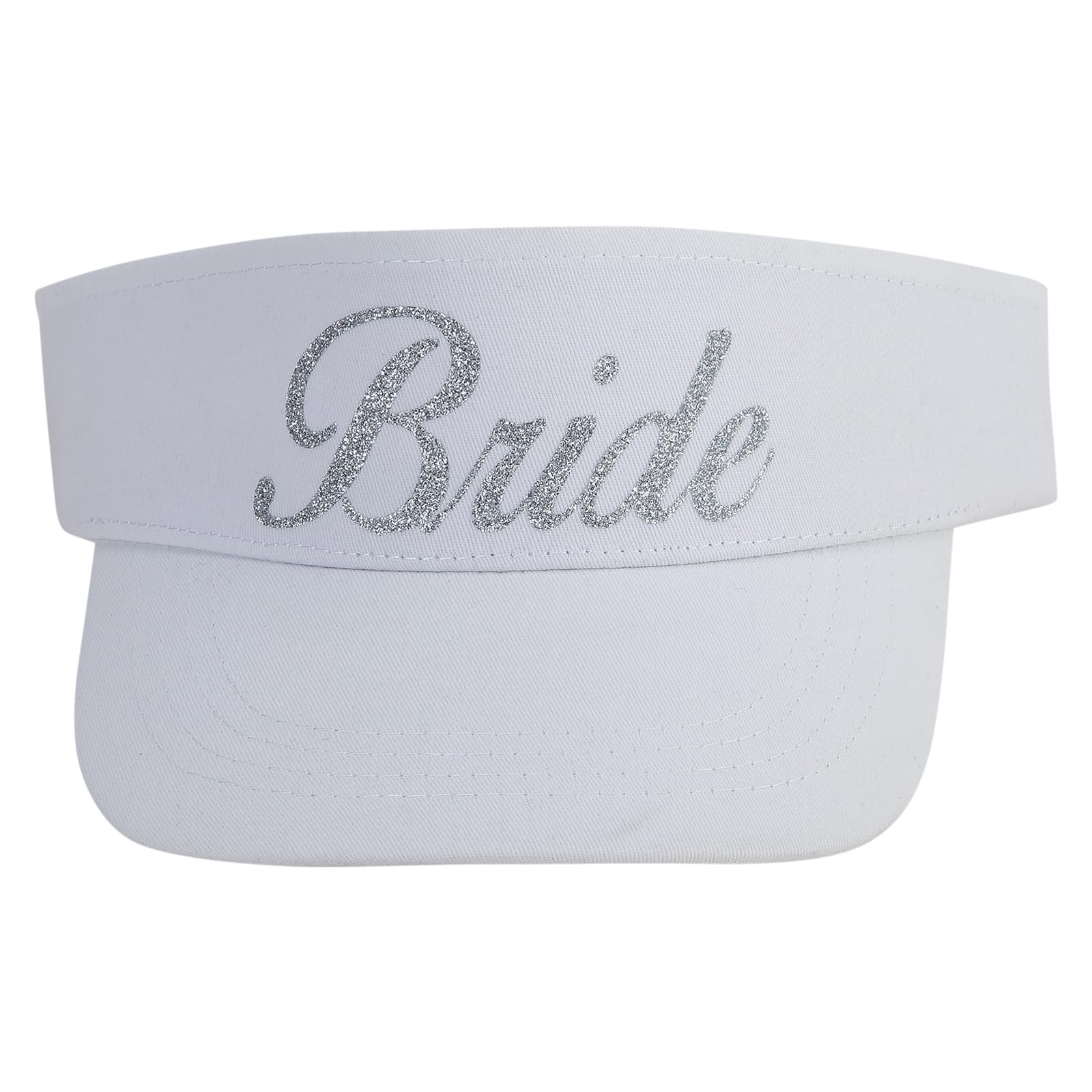 e4Hats.com Bride Silver Heat Transfer Brushed Cotton Sunvisor - White OSFM