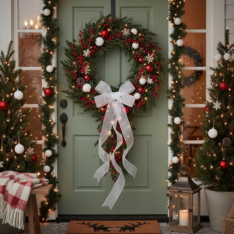 Miniatura 2 de CT CRAFT LLC Cinta de Organza Transparente con Alambre de 1.5" x 50 Yardas Blanca para Lazo de Silla de Boda Ramo Floral Envoltura de Regalos Árbol