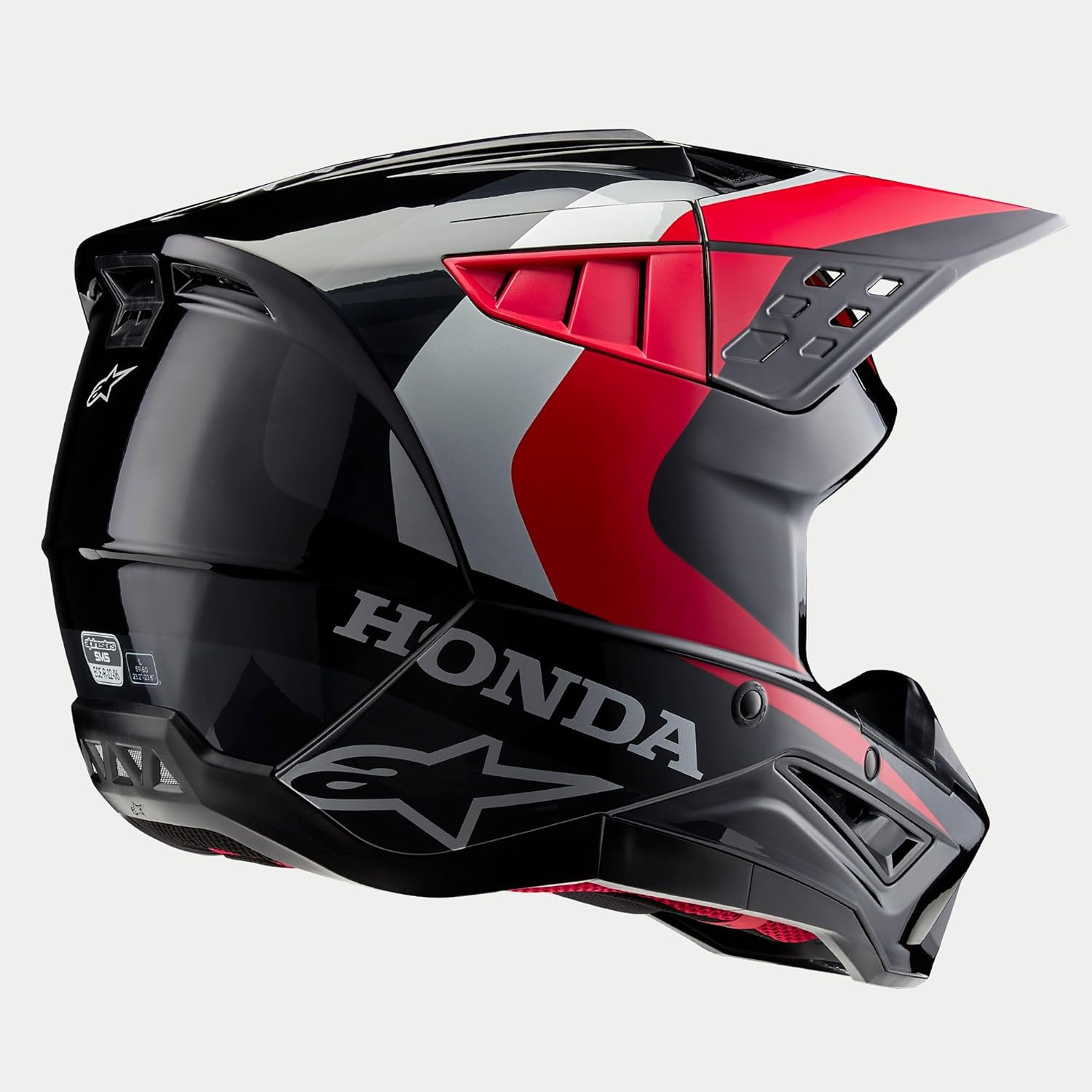 Alpinestars Honda S-M5 Helmet (Black/Red Glossy, Md)