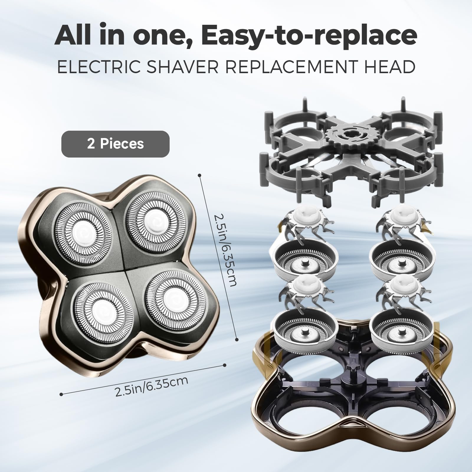 Lame de rechange pour tête de rasoir PRO 4,Compatible Pitbull Skull Shaver,Pitbulls Gold PRO,Silver PRO,Diamond,Platinum,Butterfly Kiss,Lames de rasoir pour hommes chauves(2 Pièce)