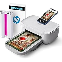 HP Sprocket Studio Plus 4x6 Wireless Instant Photo Printer, 10 Sheets + Cartridge, Wi-Fi, Premium Dye Sublimation, Compact Home Use, Prints Vibrant Color Pictures, Editing App for Creative Photos