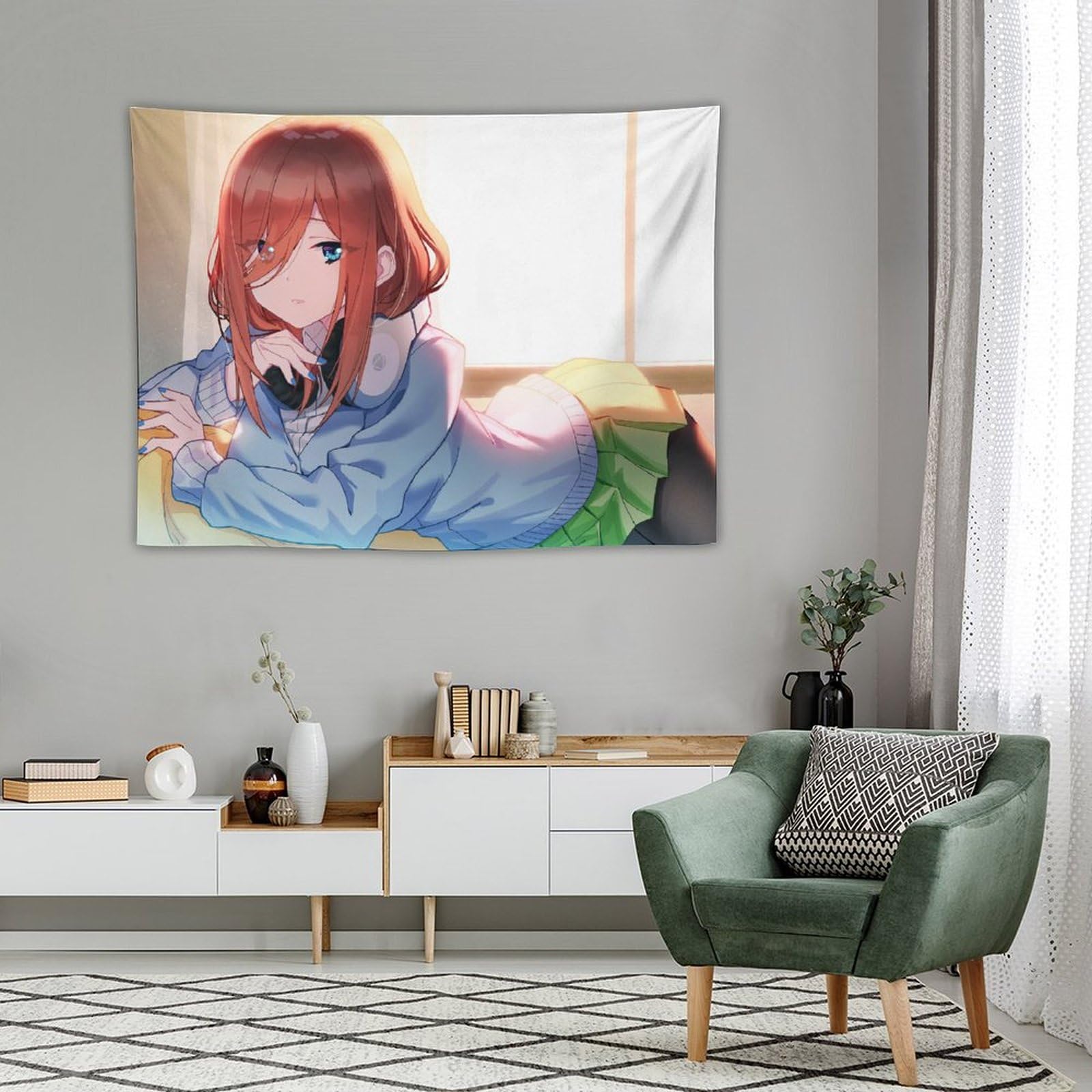 Amazon.co.jp: 五等分の花嫁 中野三玖 タペストリー 壁掛け 多機能