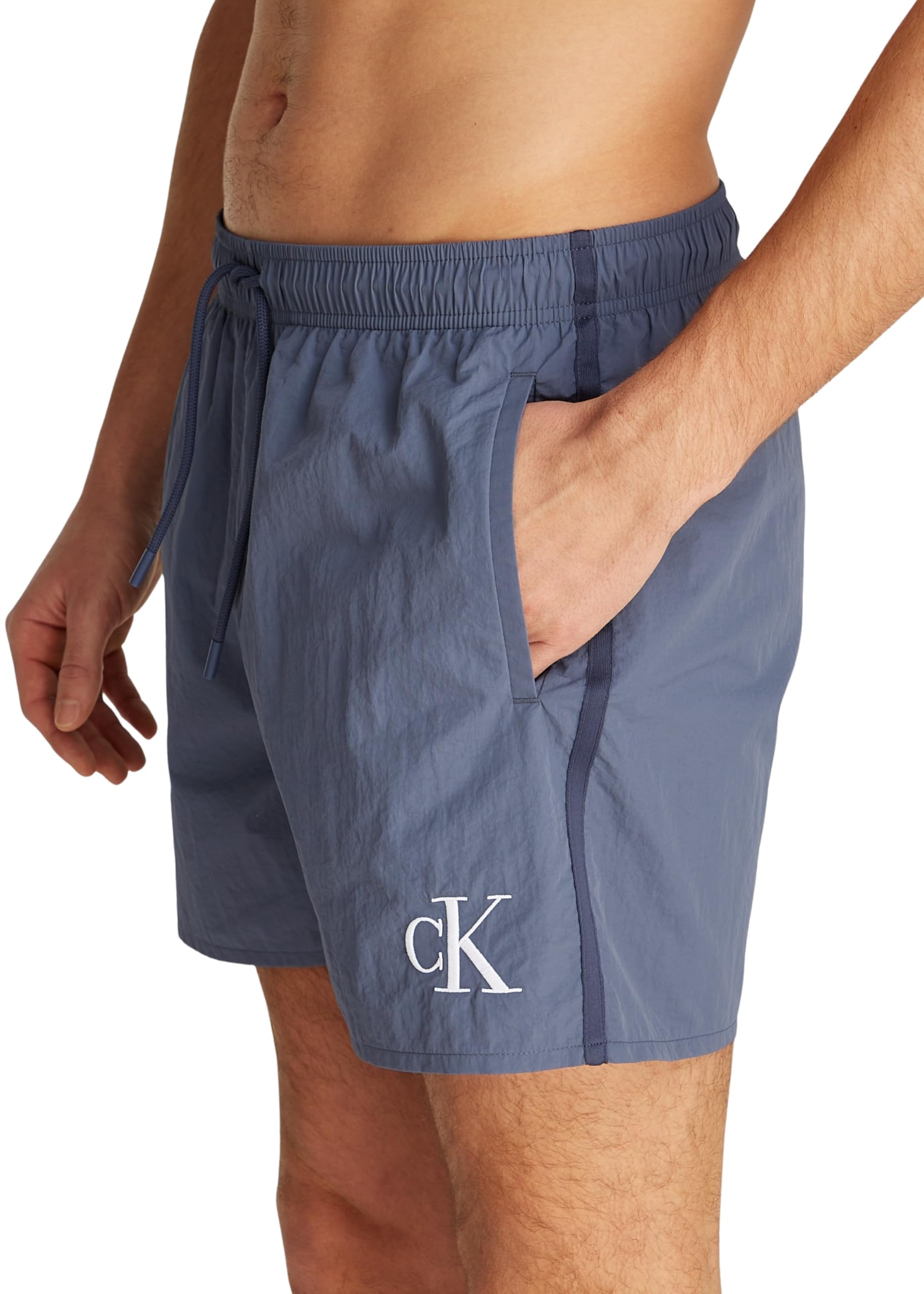 Calvin Klein Uomo Pantaloncino da Bagno Medium Drawstring con Logo