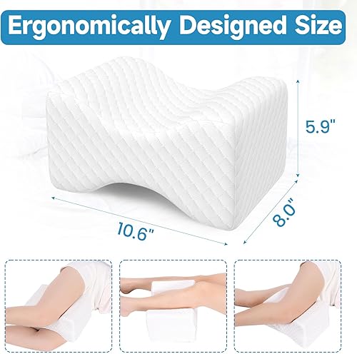 Miniatura 2 de Almohada de rodilla de espuma viscoelástica para dormir de lado, almohada de apoyo para las piernas para dormir de lado, almohada de alineación de