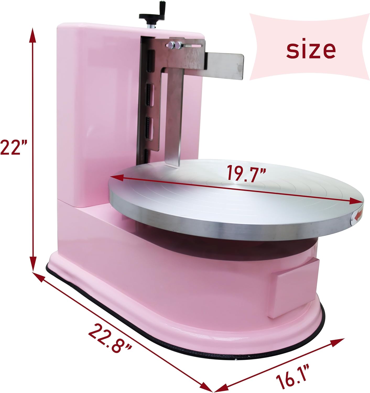 Cake Cream Coating Smearing Spreading Machine Decorating Scraping Pink 4-16 Inch 60W