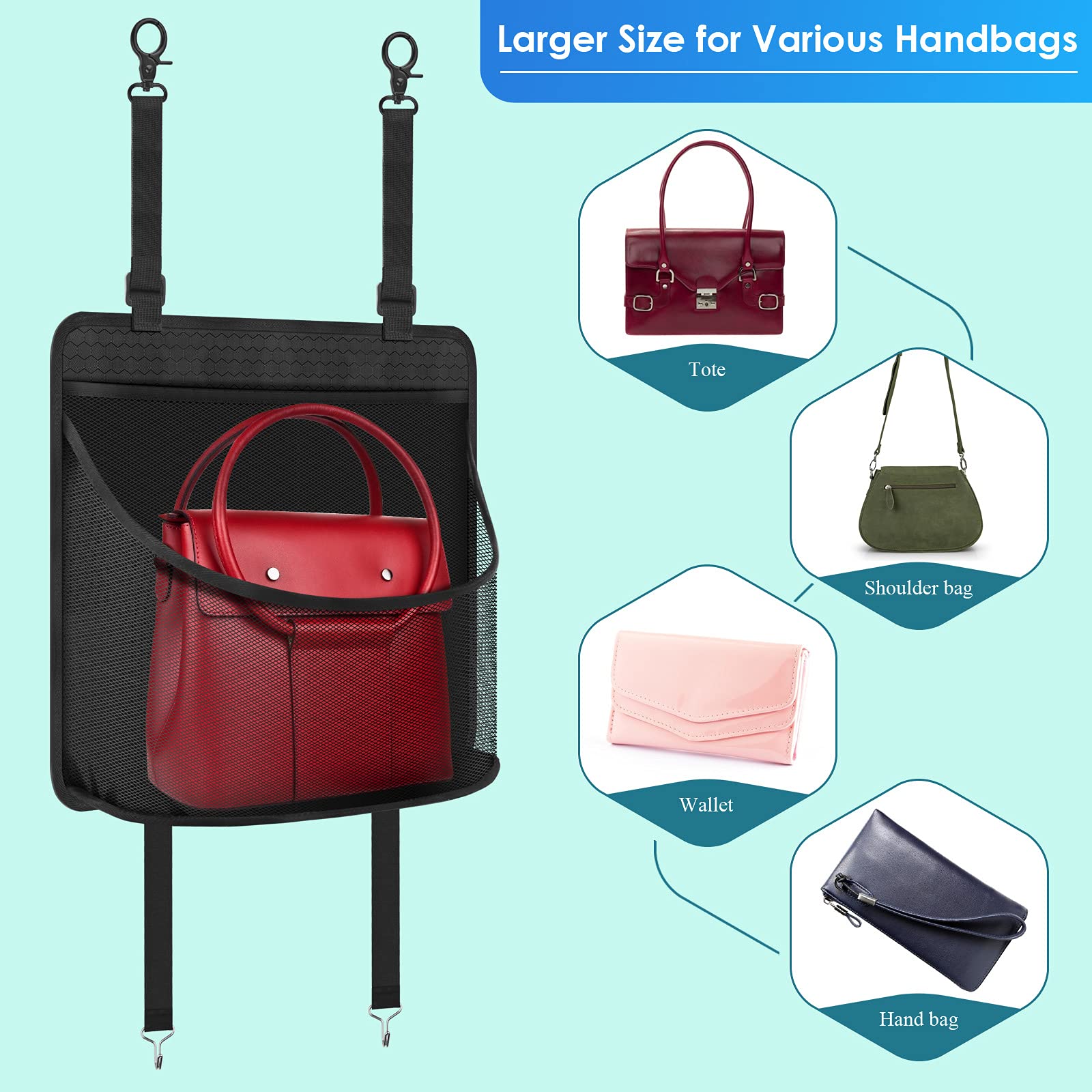 Auto Organizer zwischen Vordersitzen, Auto-Netztasche Aufbewahrungstasche Mittelkonsole Rücksitz Organizer für Snacks Wallets Getränke,Telefon