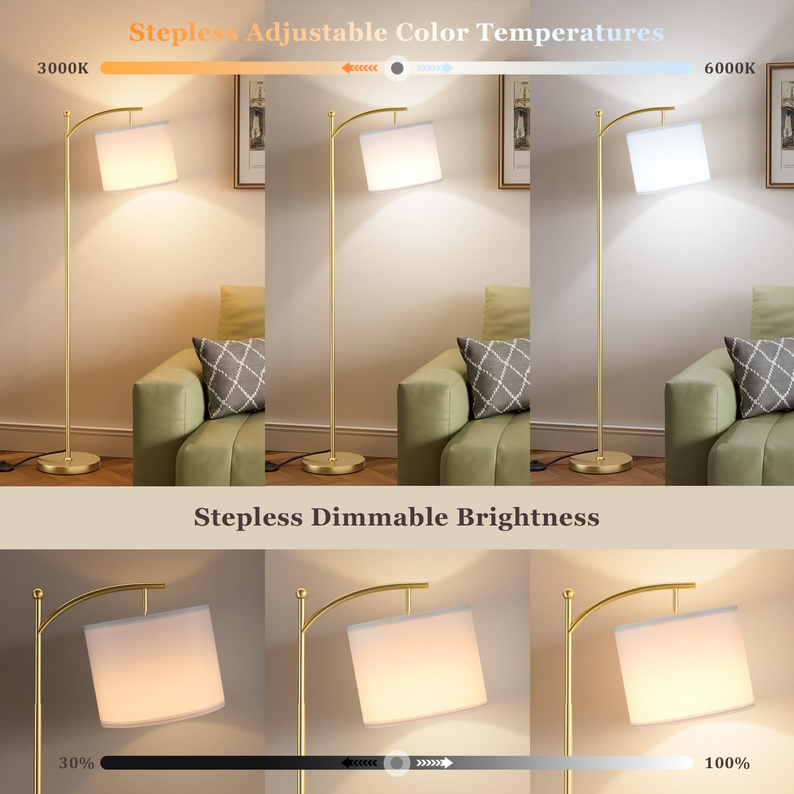 Aooshine Gold Floor Lamp - Image 2