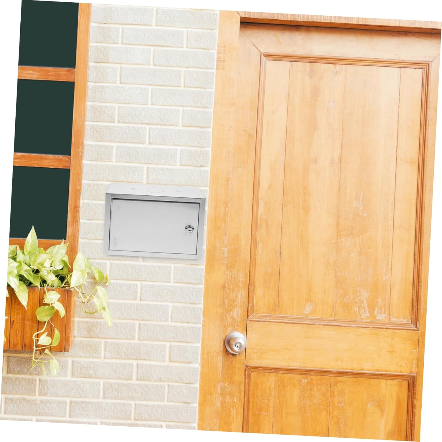 Wall-Mounted Lockable Milk Box for Secure Storage Stainless Steel Multi-use Container for Milk Mail and Packages Space-Saving Design for Porch Doorstep