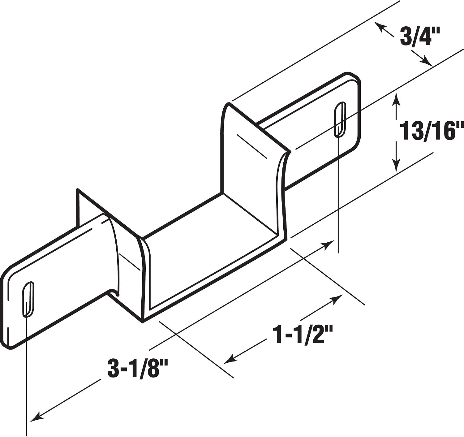 Slide-Co 16225 Pocket Door Bottom Guide, Nylon, Mill