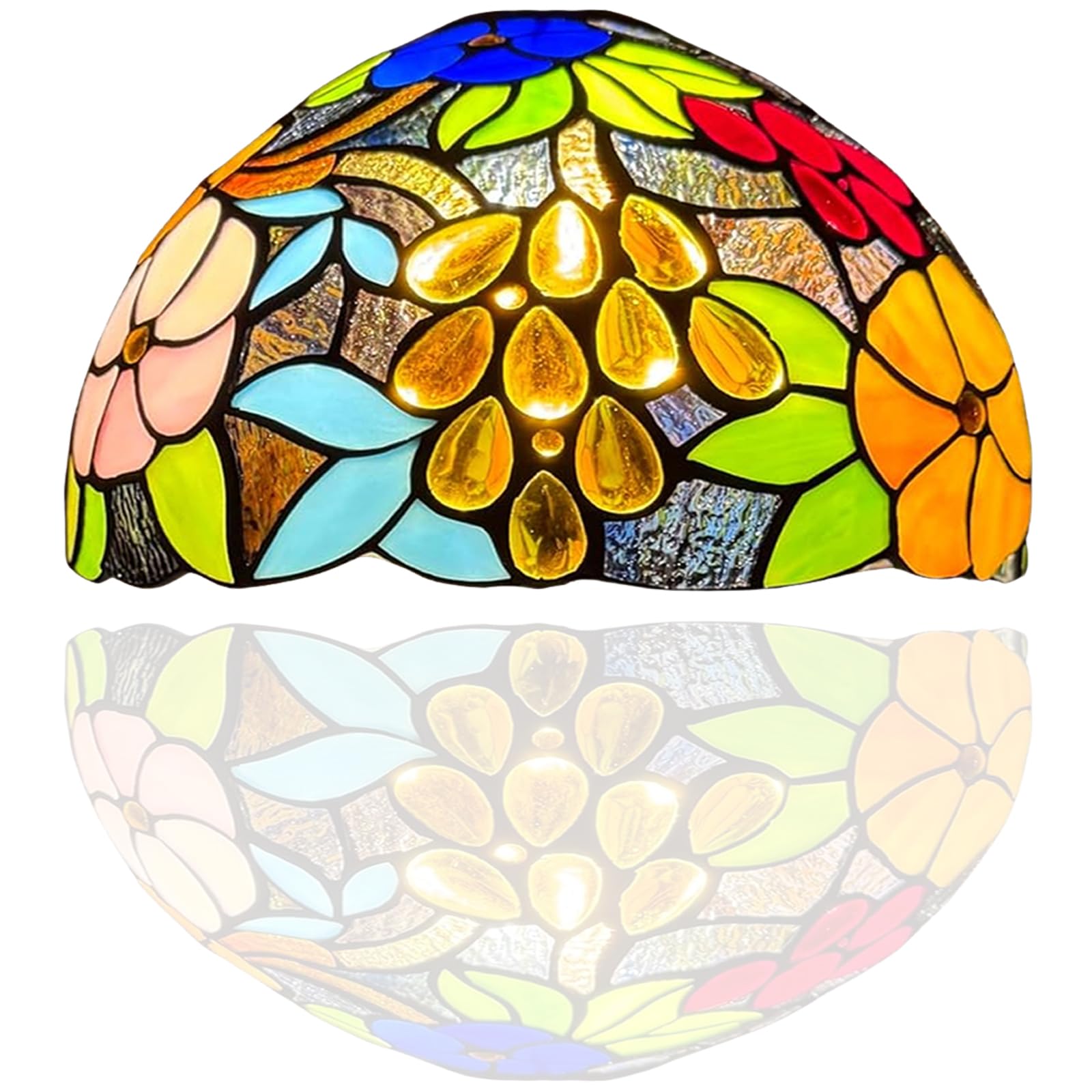 Auroh 1009 10 Inch Tiffany Lampshades Antique Style Handcrafted Stained Glass Shade Only (1009)