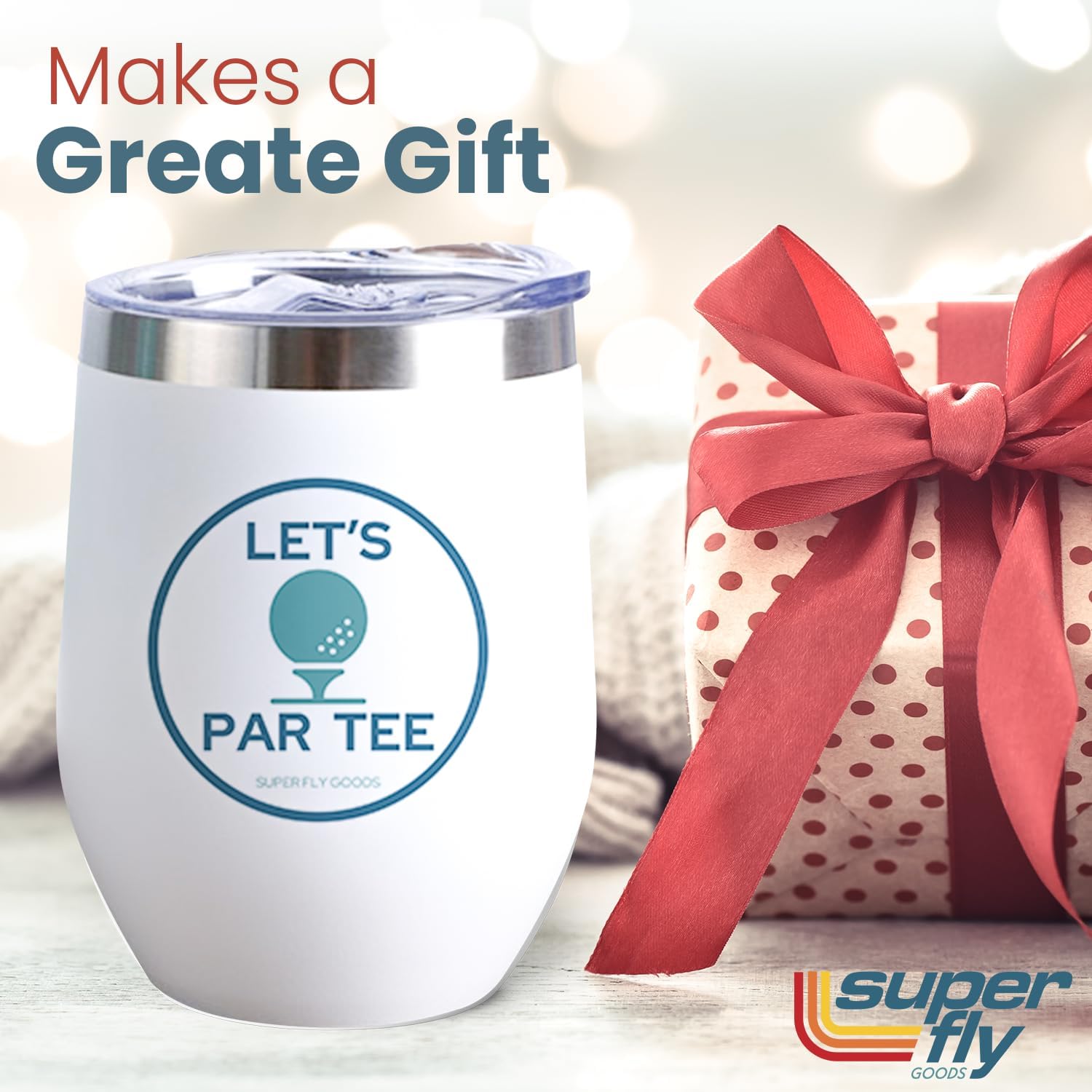 Super Fly Goods - 12oz Golf Mug – Insulated Stainless Steel Tumbler with Lid | Gifts for Women, Dad & Players, Unique Gift Idea for Golfers (Golf Tumbler)
