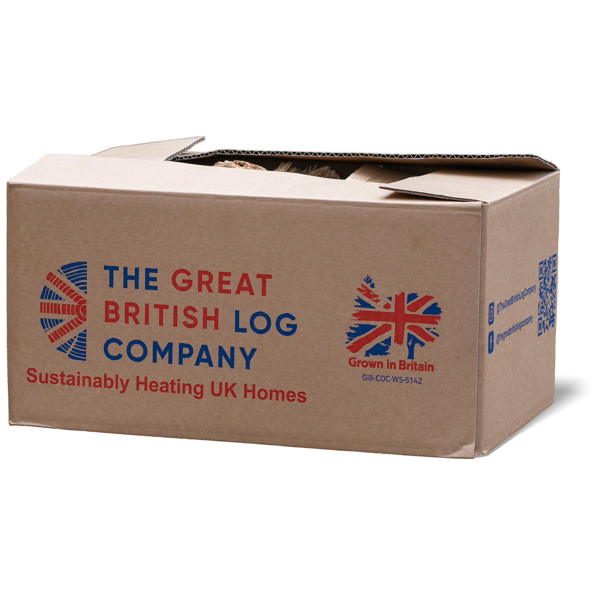 Great British Log Company 20L Kiln-Dried Easy Kindling in a 100% Recyclable Box – Exceptional Value! - Ideal for Wood Burners, Fireplaces, Fire Pits, and Pizza Ovens