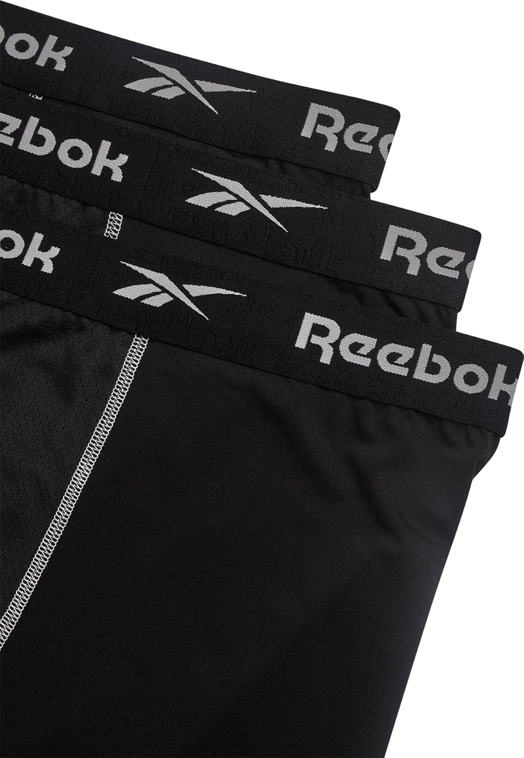 Reebok Mens Boxer Briefs - 3 Pack Big & Tall 10" Inseam Long Leg Stretch Performance Mens Underwear Boxers with Contour Pouch - Image 2