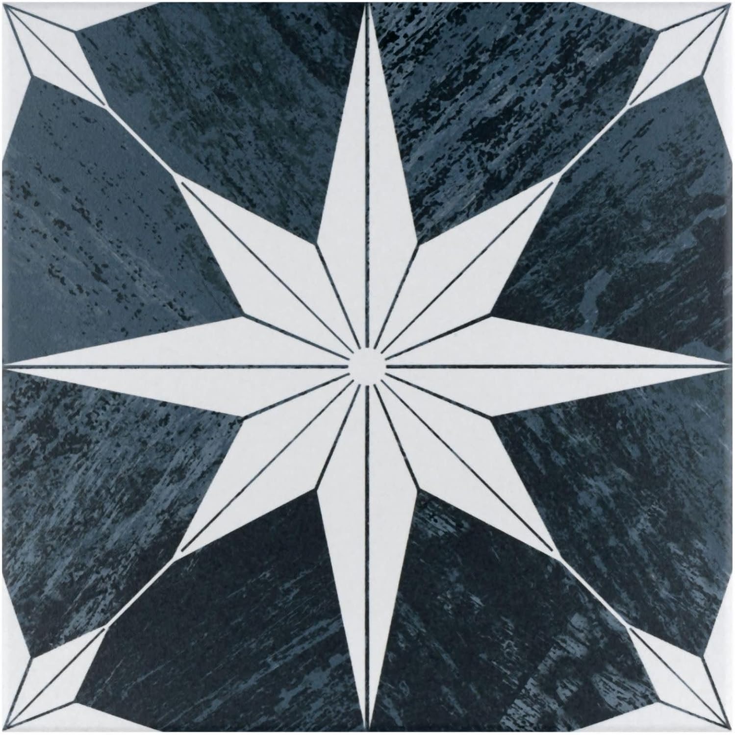 Cassis Stella Blue Porcelain Patterned Wall and Floor Tile