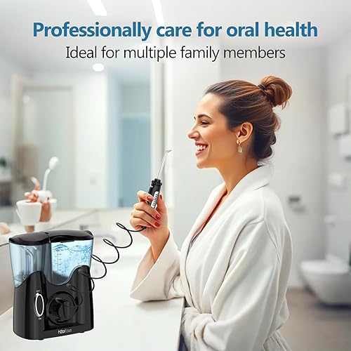 Miniatura 10 de Limpiador dental H2ofloss con agua diseño silencioso 50 dB con 12puntas multifunción de irrigador dental para la familia hf8whisper