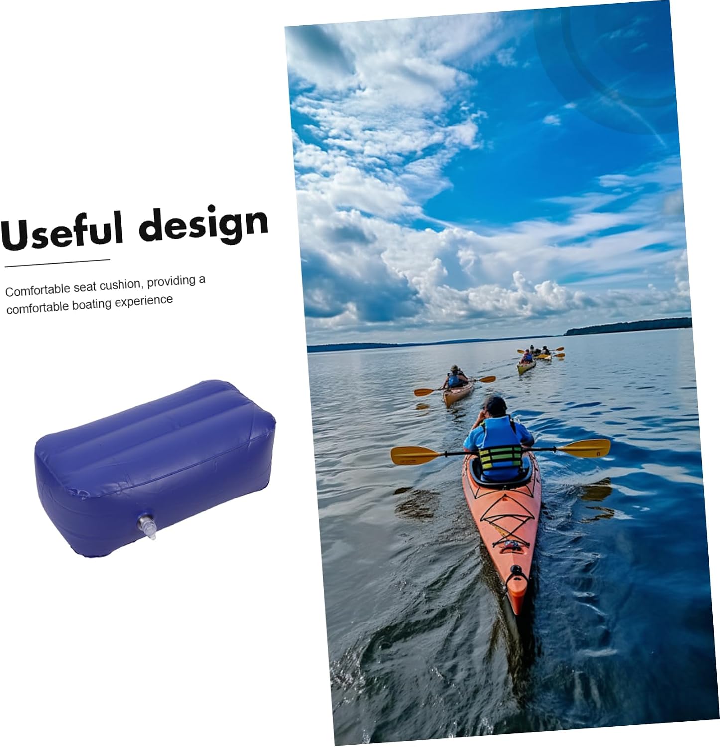 Inflatable Kayak Cushion Portable PVC Seat Pad for Water Sports Breathable and Comfortable Design Fit for Fishing and Rowing Lightweight and Compact for Easy Carrying