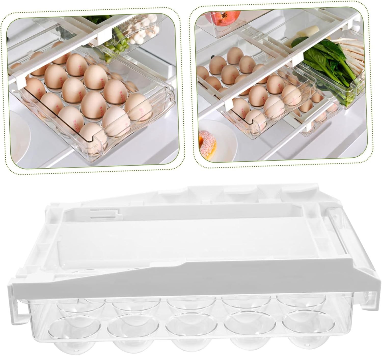 1pc Holder Hanging Storage Container for Refrigerator Pet Material Prevents Cracking Easy to Install for Kitchen Organization
