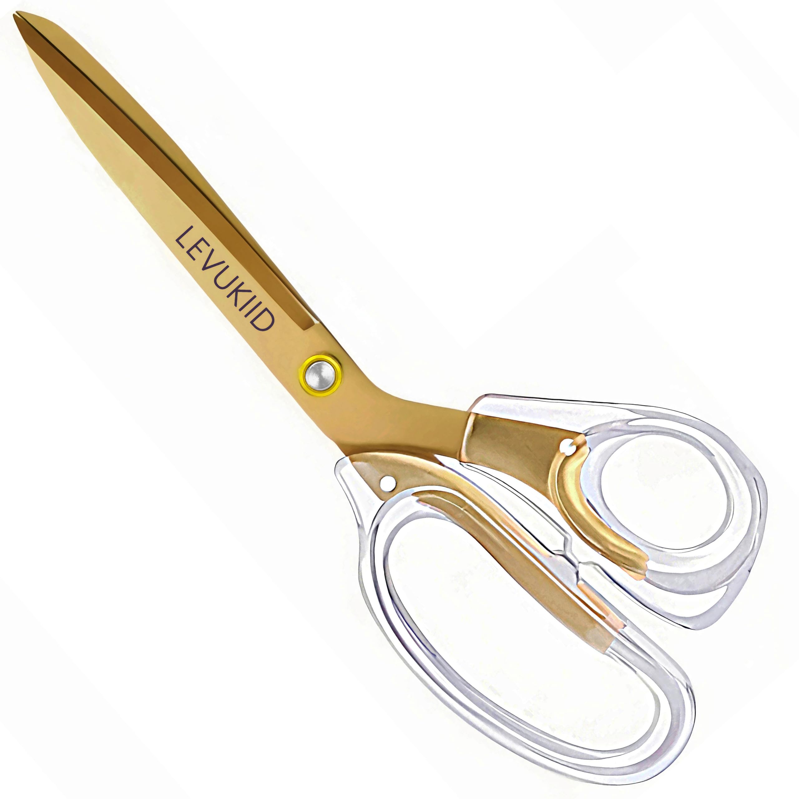 Photo 1 of All Purpose Scissors, Scissors For Office, Clear Gold Ergonomic Handle, Titanium Coated Blades, Modern Design for Office, Craft & Home Use – 9.5 Inch Durable All Purpose Desk Scissors/Gold