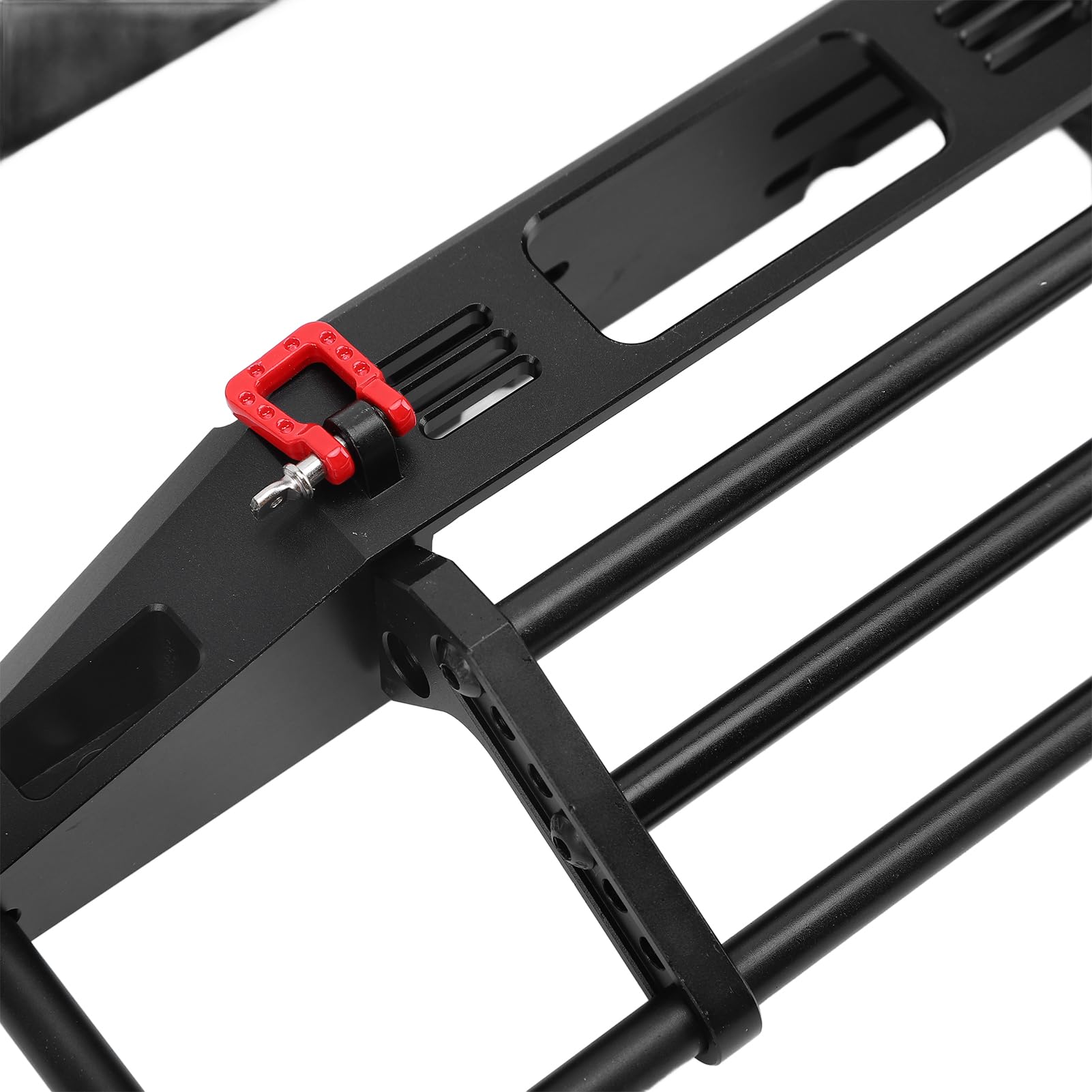 Profesjonalny Metalowy Przedni Zderzak Tylny do Samochodu Gąsienicowego Axial SCX10 SCX10II 90046 1/10 RC, z Regulowanym Pierścieniem Pociągowym i światłami Roboczymi LED
