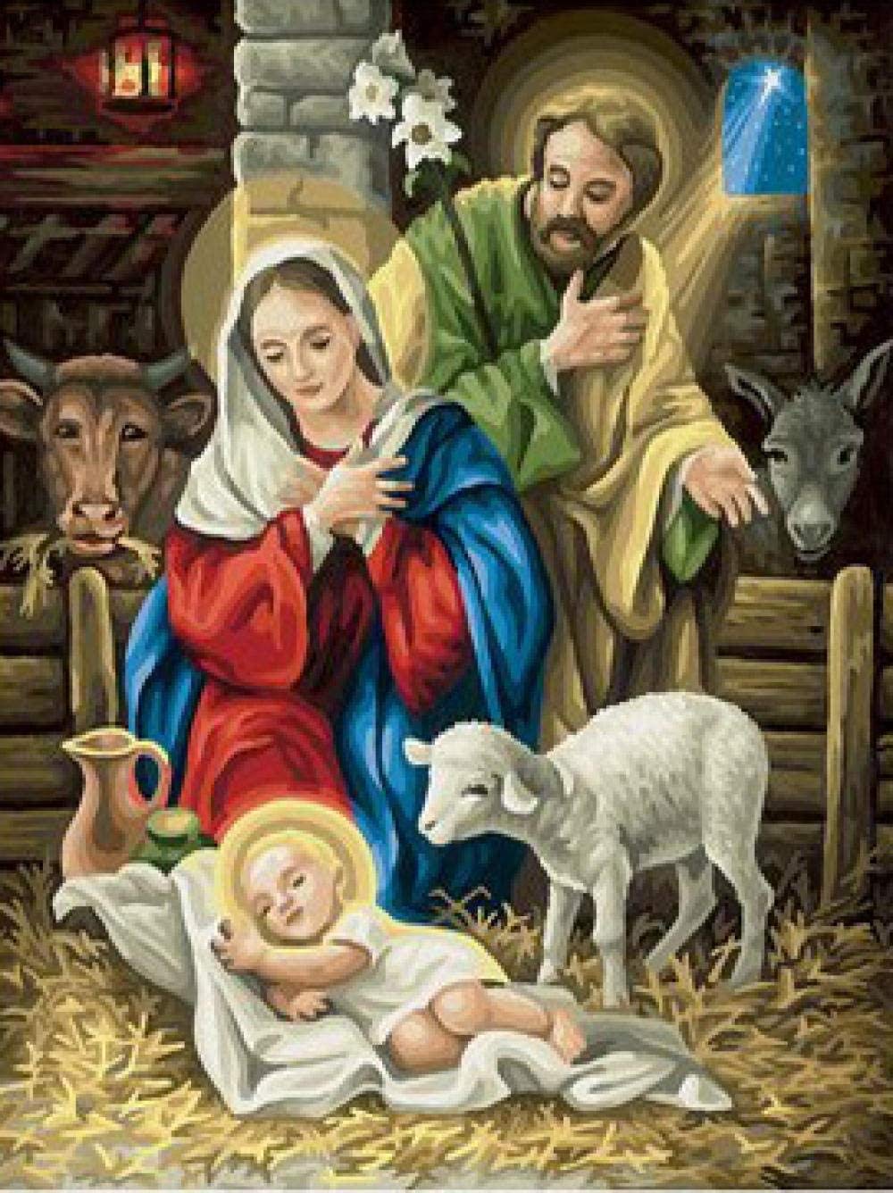 LOMSIOY 5D DIY Diamond Painting Vierge Marie Kits Broderie Diamant Painting Jésus Adulte Complet Peinture Strass Point De Croix Craft Pour Maison Décoration Murale 30x40 Cm