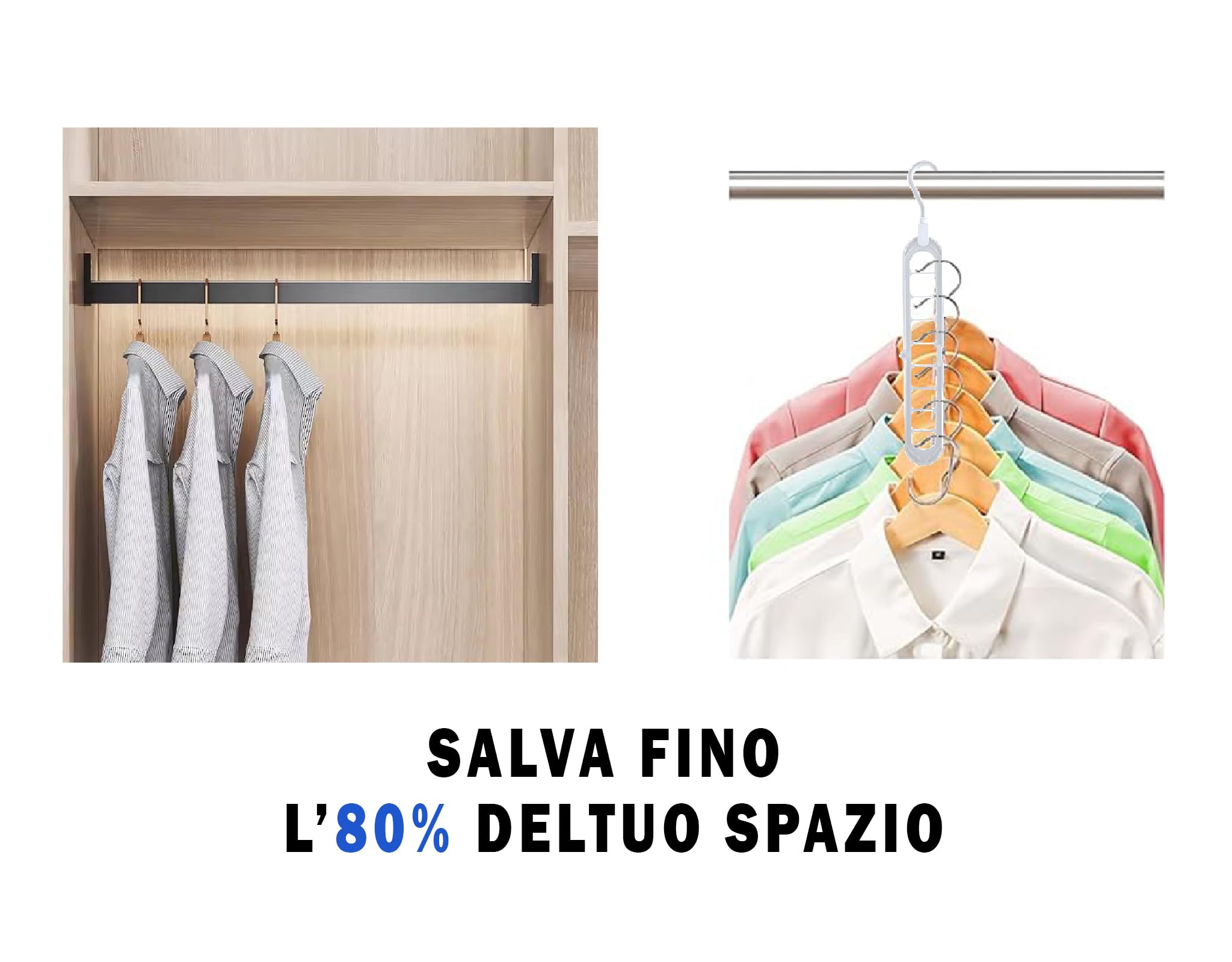 Set 3 Grucce Multiple Salvaspazio Relaxdays - In Legno Con Pinze Girevoli, Per Gonne E Pantaloni - Foto 6