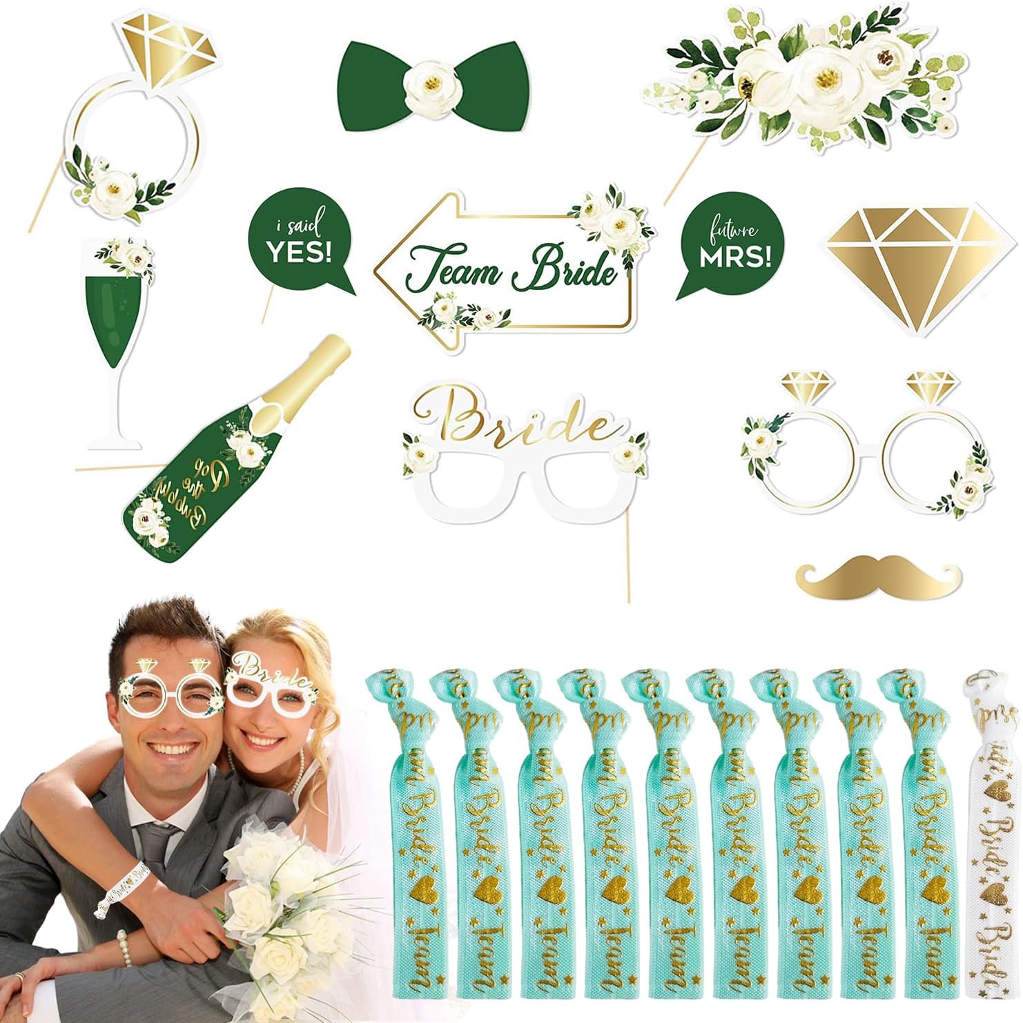 Set 38 Pezzi Accessori Fotografici Per Feste - Nero E Oro, Per Compleanni, Matrimoni, Halloween, Natale, Selfie E Cabine Fotografiche