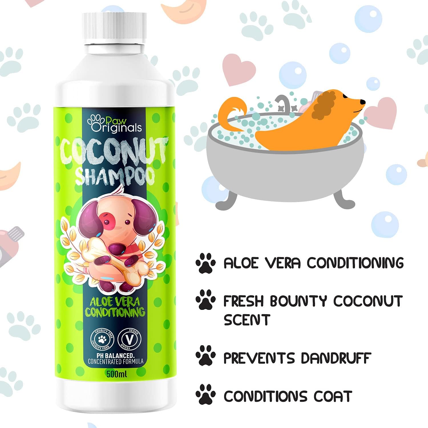 Bounty Coconut Dog Shampoo PH BALANCED 500ML Conditioning & Aloe