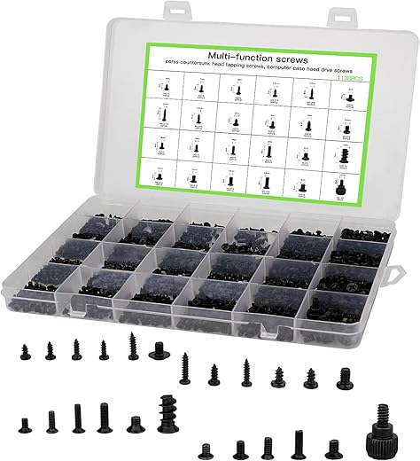 Computer Replacement Screws Kit, Laptop Notebook PC Phillips Screw Assortments for Computer Case Motherboard Standoffs Hard Drive Motherboard Fan…