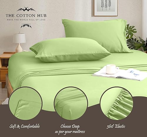 Miniatura 3 de Split-King - Juego de sábanas de 5 piezas de 1000 hilos de algodón peinado auténtico para colchones de hasta 28 a 32 pulgadas de profundidad