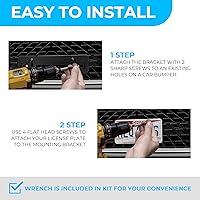 Vista 3 de Soporte de placa para defensa delantera para Hyundai + 6 tornillos seguros y juego de llaves