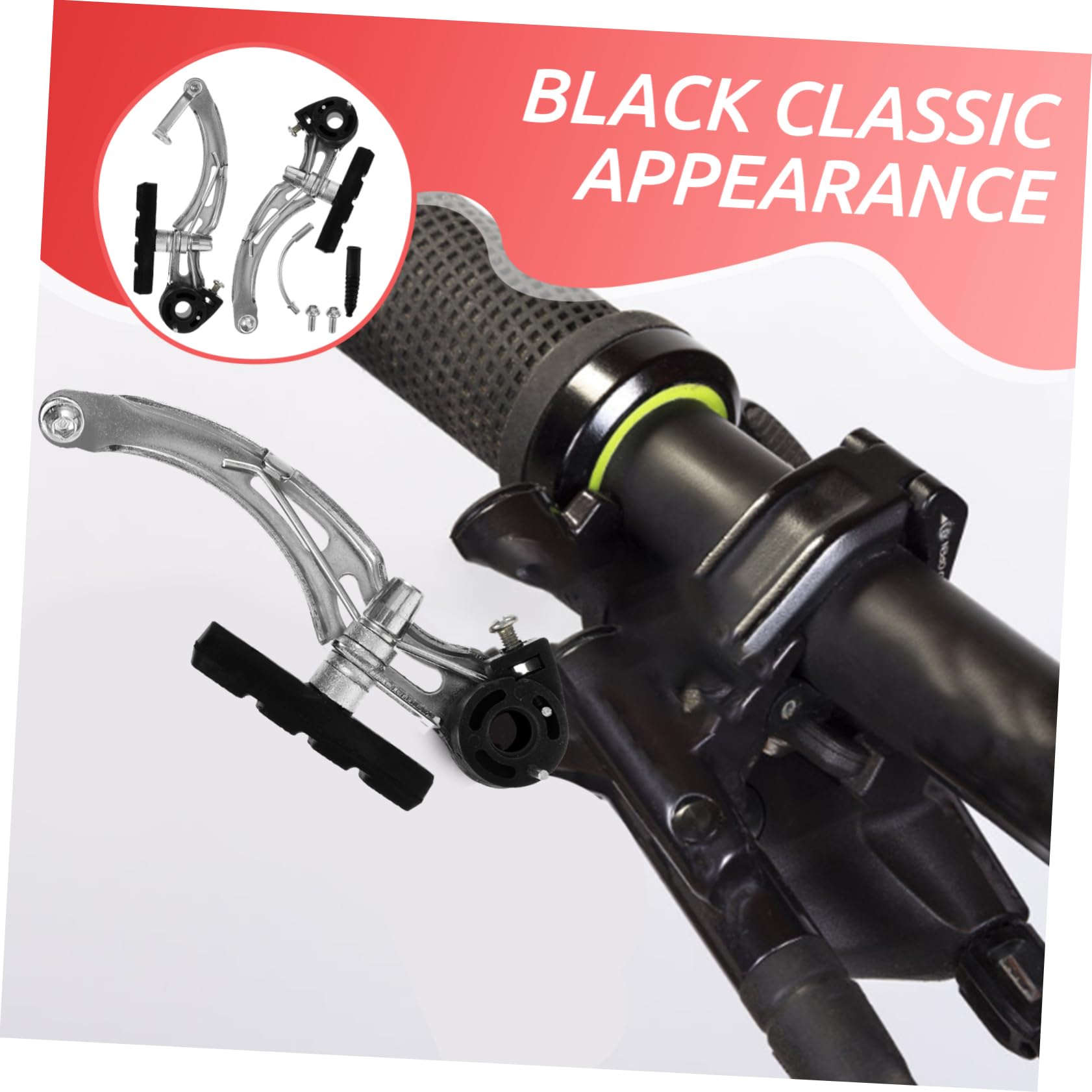 GOOHOCHY 1pair Professional Bike Brake Calipers Sturdy Construction Enhanced Braking Effect Suitable for Mountain Road Convenient Installation Noise Reduction Brake Pads