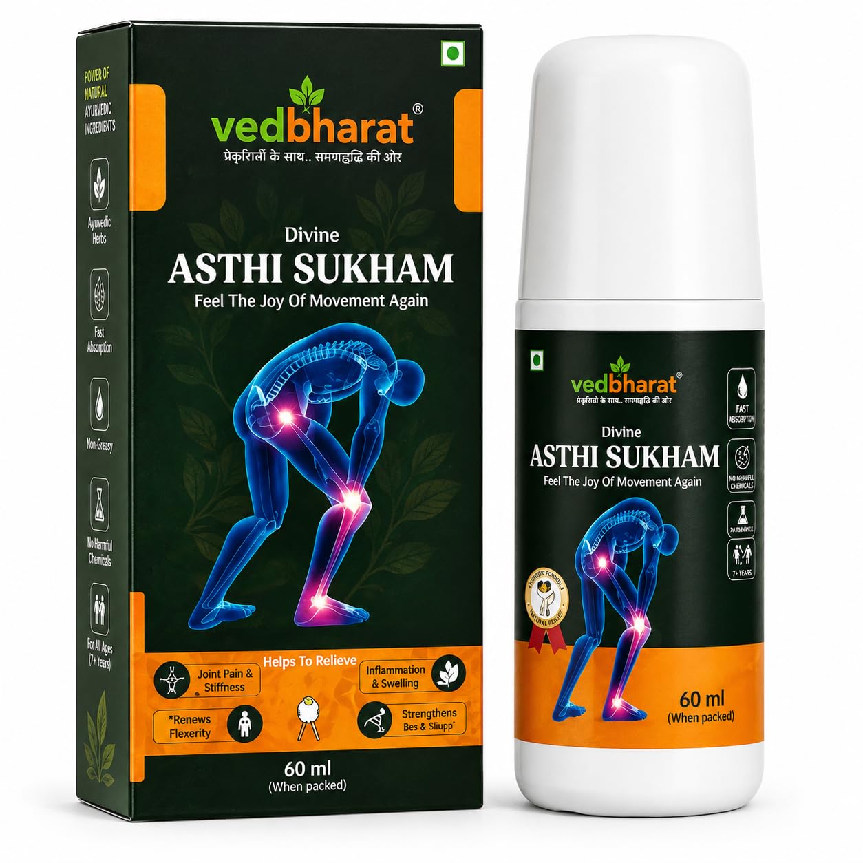 Divine Asthi Sukham Ayurvedic Roll-On Oil, Fast Absorbing, Non-Greasy, for Joint Pain Relief, 60 ml-image-43