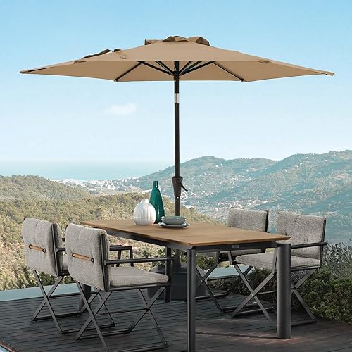 Miniatura 7 de COBANA Sombrilla de patio con base incluida, sombrilla de mercado al aire libre con peso de soporte