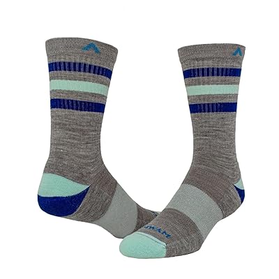 Wigwam Super Stripe Mid Crew Quarter Length Socks Shoes Grey