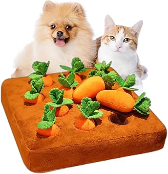 Amazon ペットおもちゃ にんじん ノーズワーク おやつ隠し 犬 猫 嗅覚訓練毛布 分離不安 ストレス解消 集中力向上 運動不足 食いすぎる対策 噛む 知育玩具 Qasimof 犬用アジリティ 運動器具 通販