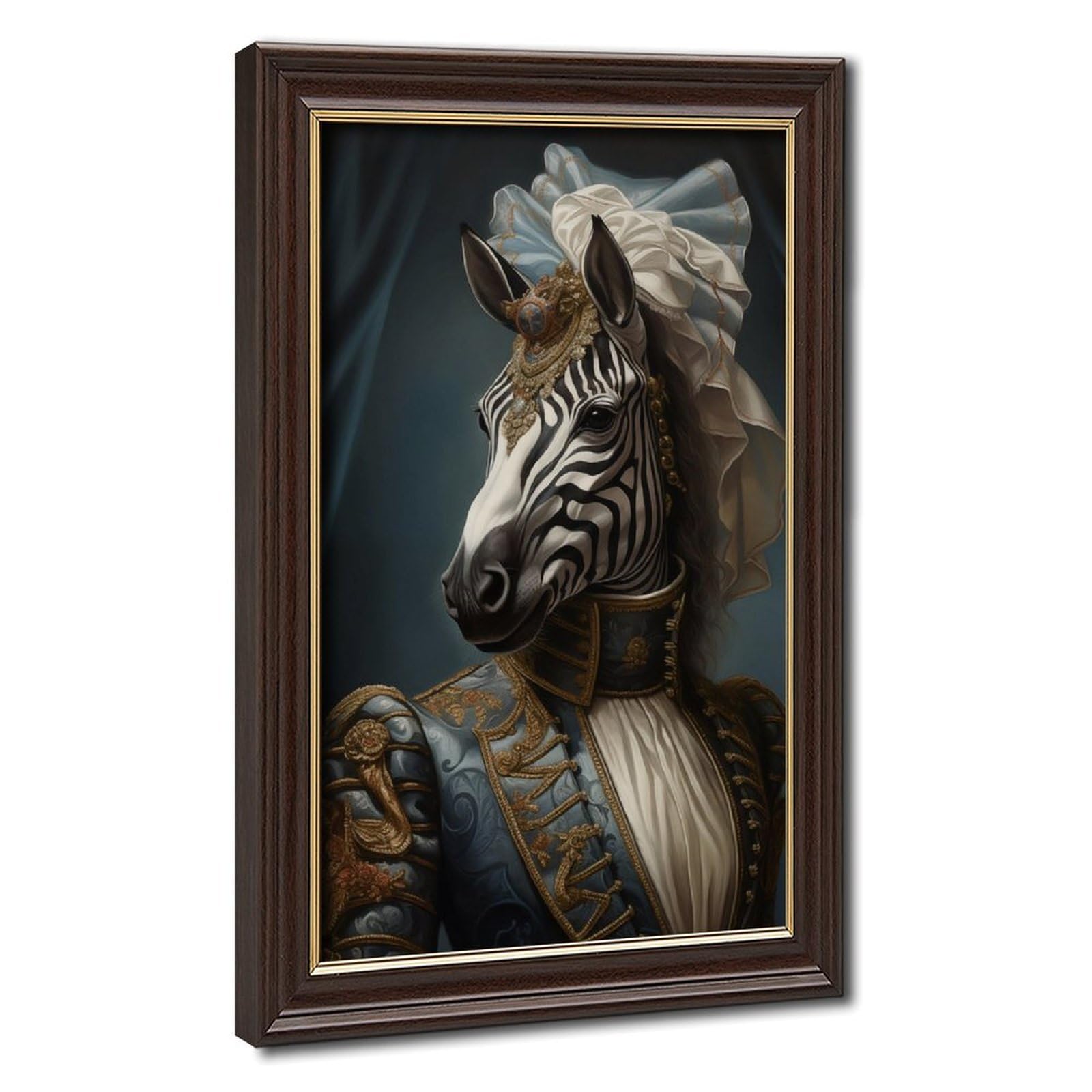 Pyberon Mokume Gane Frame-Style The Royal Zebra In Its Clothes Canvas Poster For Dorm Room Decor Gift