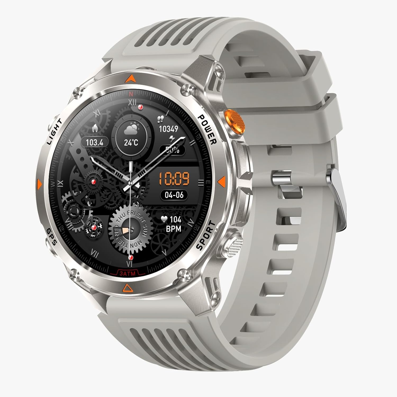 HT37 Smart Watch, Fitness Tracker with Heart Rate & Sleep Monitor, IP67 Waterproof Sports Smartwatch for Android & iOS Phones (Gray)