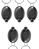 Uniclife 5 Pack LED Keychain Flashlight Mini LED Keychain Light 12 Lumen Portable Ultra Bright Battery Powered Key Ring Torch for Outdoor Camping Hiking and Emergency Lighting, Black Shell