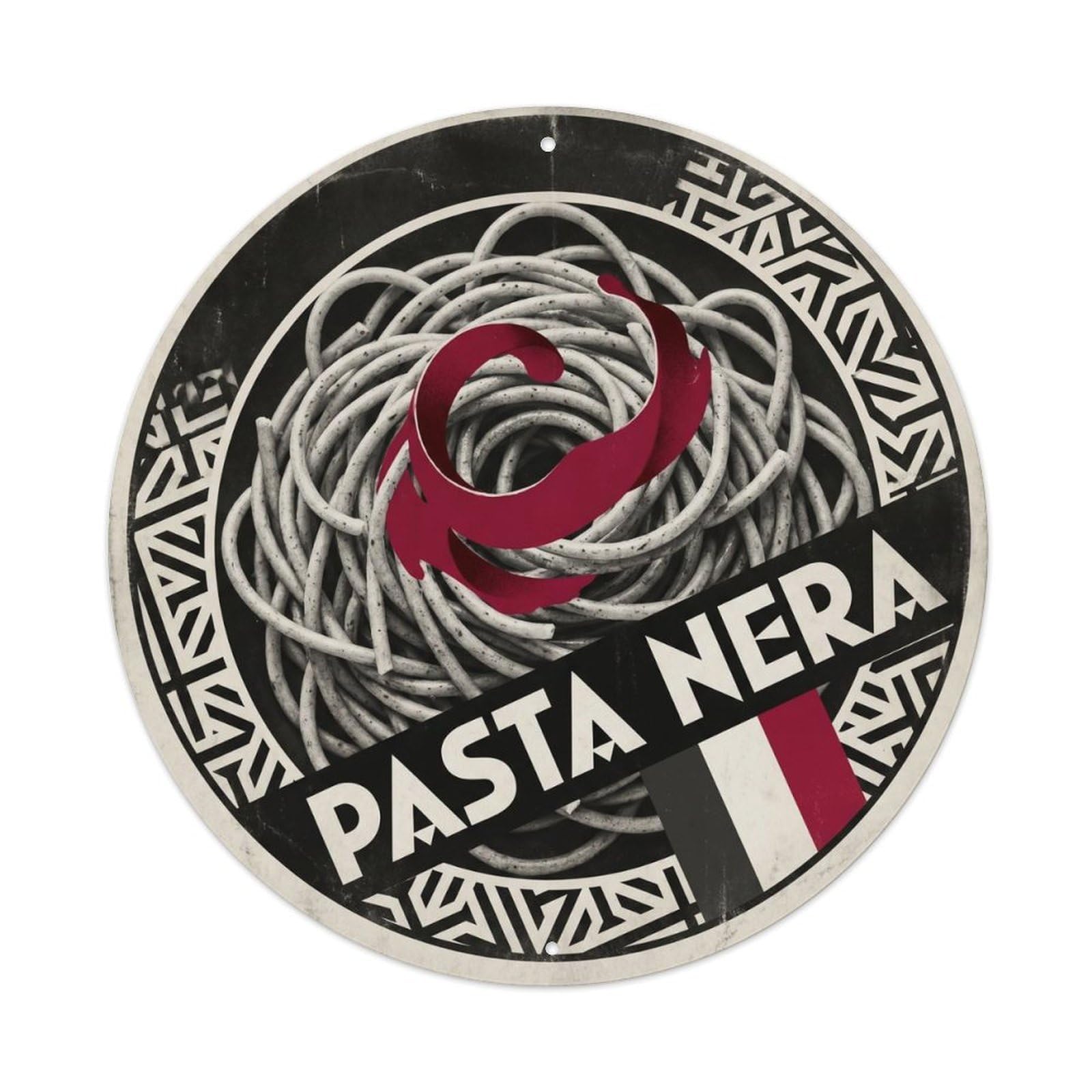 Pasta Variety Monochrome Italian Food Market Metal Tin Sign