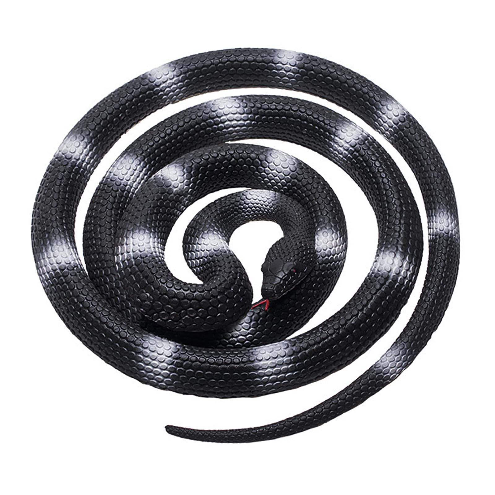 IPENNY Long Rubber Snake Toy Realistic Fake Snake Kids Adult Gift for Garden Props and Halloween Tricky Creepy Prank (190cm-Black/White) โ image 1