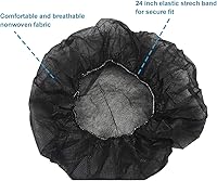 Vista 3 de Cleaing Disposable Bouffant Caps, 24 Inches Hair Nets for Food Service Workers, Nurses, Salon Use